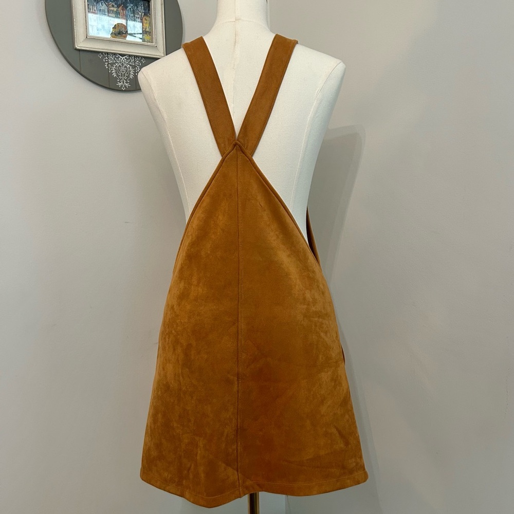 FOREVER 21 Faux Suede Jumper/Overall Mini Dress Versatile Fall Size Small - Picture 3 of 7